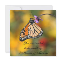 Cartes d'invitation Papillon Monarque