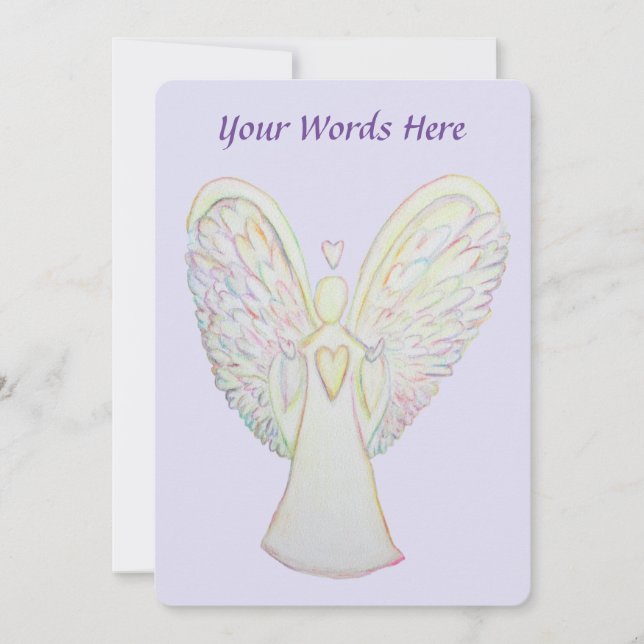 Cartes d'invitation personnalisées Ange Gardien Cœ (Devant)