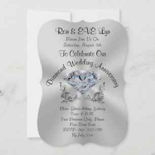 Cartes d'invitation personnalisées avec diamants p