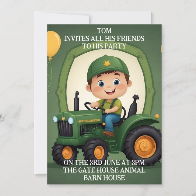 Cartes d'invitation personnalisées pour anniversai (Devant)