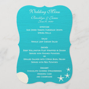 Cartes d'invitation personnalisées pour menu de ma