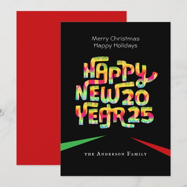 Cartes d'invitation personnalisées pour Noël et No (Devant / Derrière)