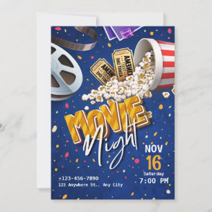 Cartes d'invitation personnalisées pour soirée cin