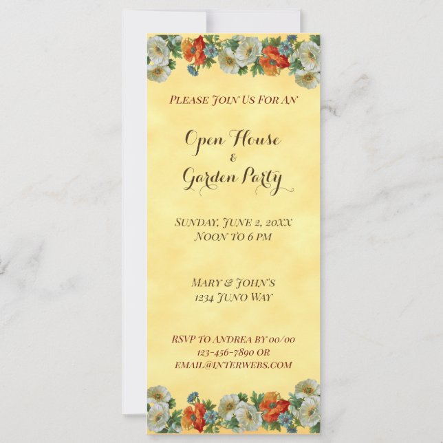 Cartes d'invitation personnalisées pour une fête d (Dos)