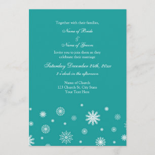 Cartes d'invitation photo de mariage blanc Turquoi