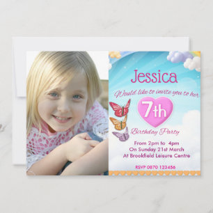 Cartes d'invitation photo pour l'anniversaire de 7