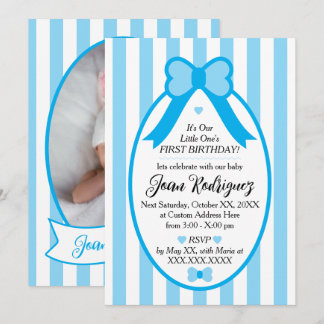 Cartes d'invitation photo pour le 1er anniversaire