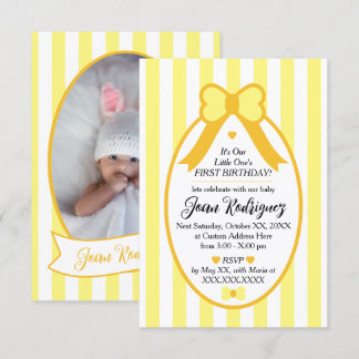 Cartes d'invitation photo pour le 1er anniversaire