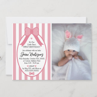 Cartes d'invitation photo pour le 1er anniversaire