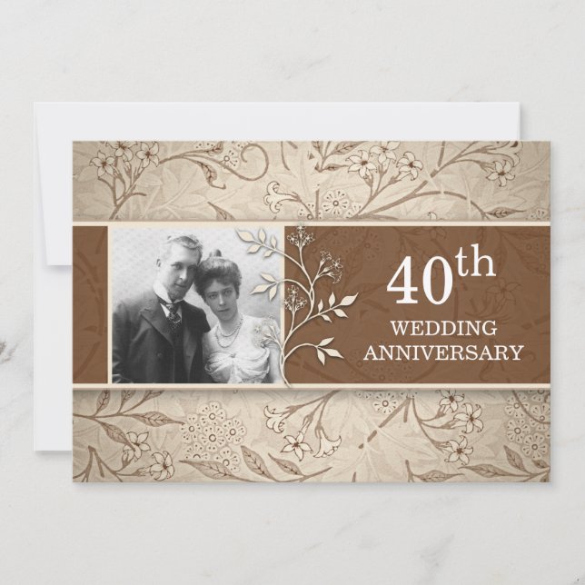 Cartes d'invitation photo pour les 40 ans de maria (Devant)