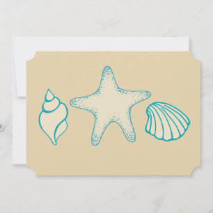 Cartes d'invitation Plage de Coquillages