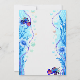 Cartes d'invitation Poisson gobie mandarin eau sal