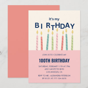 Cartes d'invitation pour 100 ans d'anniversaire dr