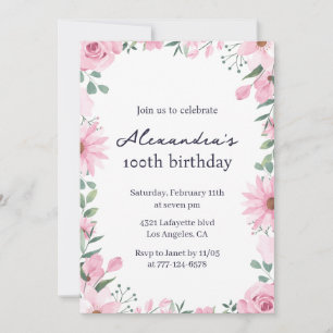 Cartes d'invitation pour 100e anniversaire Cadre f