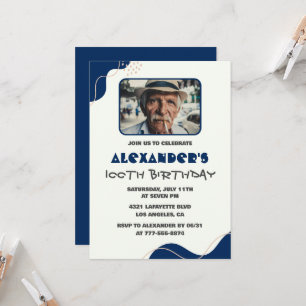 Cartes d'invitation pour 100e anniversaire Hommes