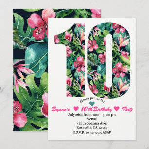Cartes d'invitation pour 10 ans de fête d'annivers