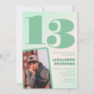Cartes d'invitation pour 13 ans garçon avec dégrad