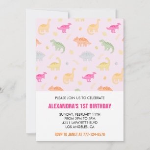 Cartes d'invitation pour 1er anniversaire de dinos
