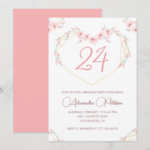 Cartes d'invitation pour 24ème anniversaire Bohème