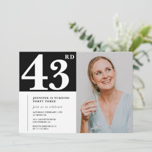 Cartes d'invitation pour 43e anniversaire avec pho