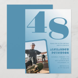 Cartes d'invitation pour 48 ans avec photo et dégr