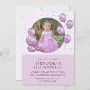 Cartes d'invitation pour 4ème anniversaire Ballons