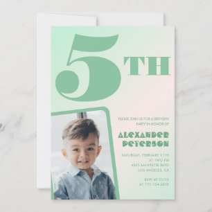 Cartes d'invitation pour 5 ans avec un dégradé ver