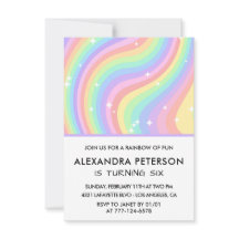 Cartes d'invitation pour 6ème anniversaire Arc-en-