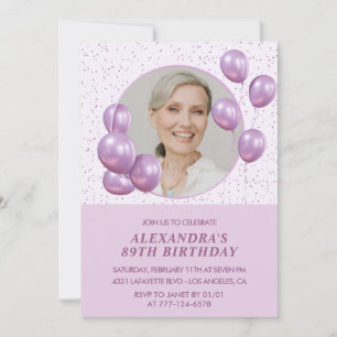 Cartes d'invitation pour 89e anniversaire Photo Ba