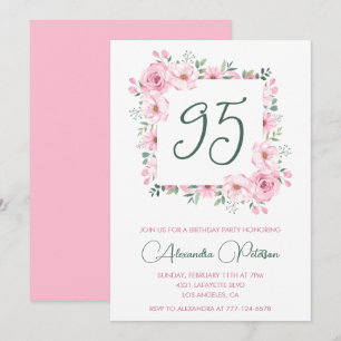 Cartes d'invitation pour 95e anniversaire Élégante