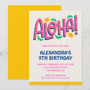 Cartes d'invitation pour 9ème anniversaire Tropica