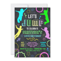 Cartes d'invitation pour anniversaire avec trampol