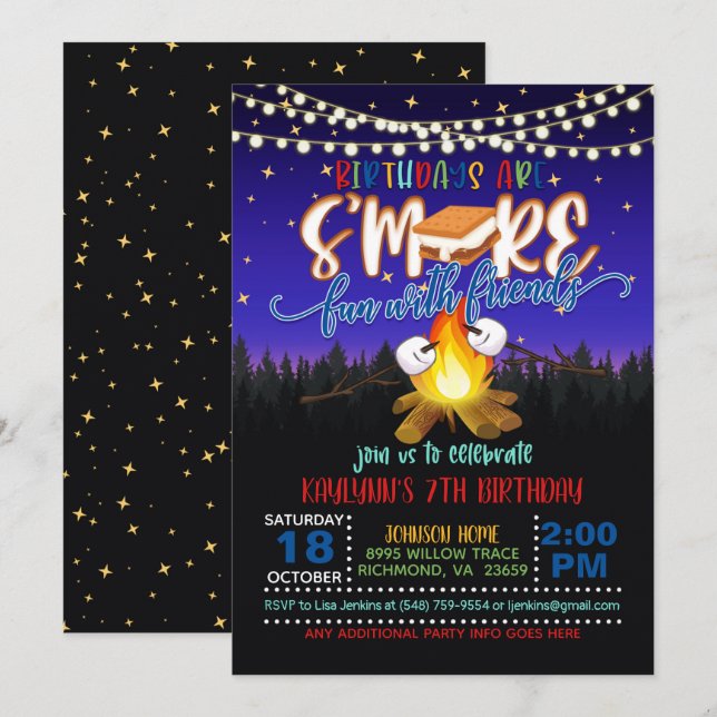 Cartes d'invitation pour anniversaire: C'est plus  (Devant / Derrière)