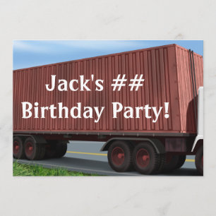 Cartes d'invitation pour anniversaire de camion se