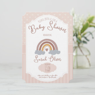 Cartes d'invitation pour Baby Shower au charme de 
