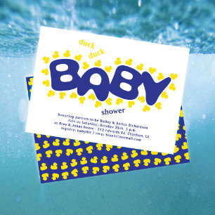 Cartes d'invitation pour Baby Shower Canards en Ca