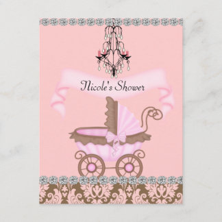 Cartes d'invitation pour Baby Shower de dame éléga