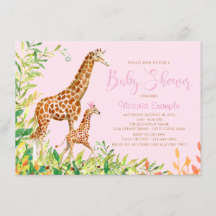 Cartes d'invitation pour Baby Shower de girafe mig