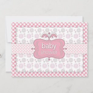 Cartes d'invitation pour Baby Shower Fille aux poi