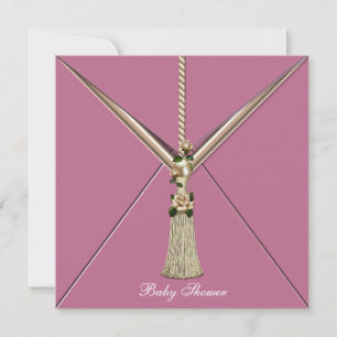 Cartes d'invitation pour Baby Shower Fille Fleurs