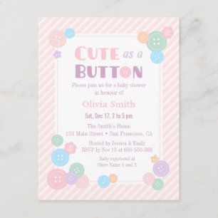 Cartes d'invitation pour Baby Shower Pastel Mignon