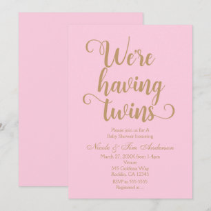 Cartes d'invitation pour Baby Shower pour jumeaux 