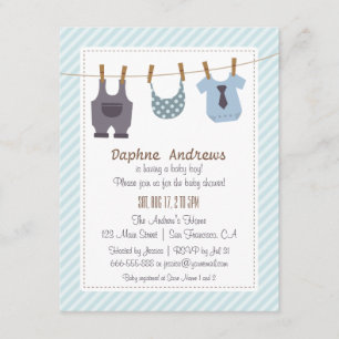 Cartes d'invitation pour Baby Shower pour vêtement