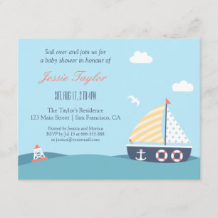 Cartes d'invitation pour Baby Shower sur le thème 