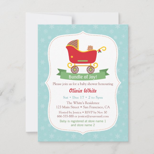 Cartes d'invitation pour Baby Shower Thème Traînea (Devant)