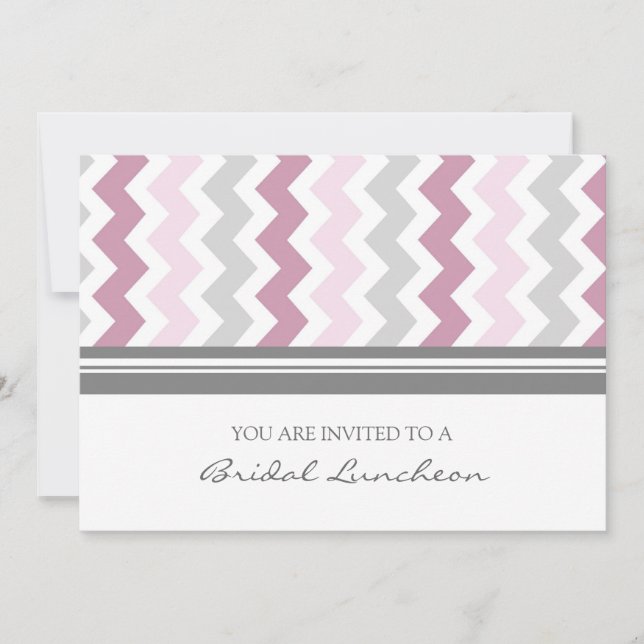 Cartes d'invitation pour déjeuner nuptial Chevron  (Devant)