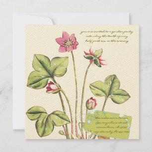 Cartes d'invitation pour dîner botanique Fleur sau