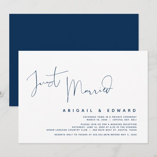 Cartes d'invitation pour dîner de fuite amoureuse (Devant / Derrière)