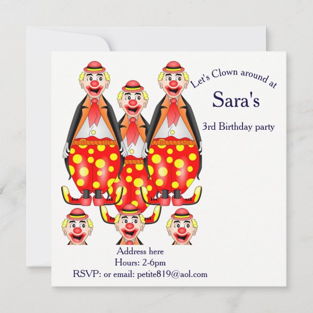 cartes d'invitation pour enfants (Devant)
