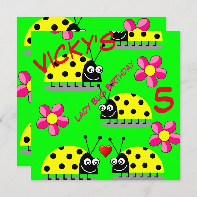 cartes d'invitation pour enfants (Devant / Derrière)